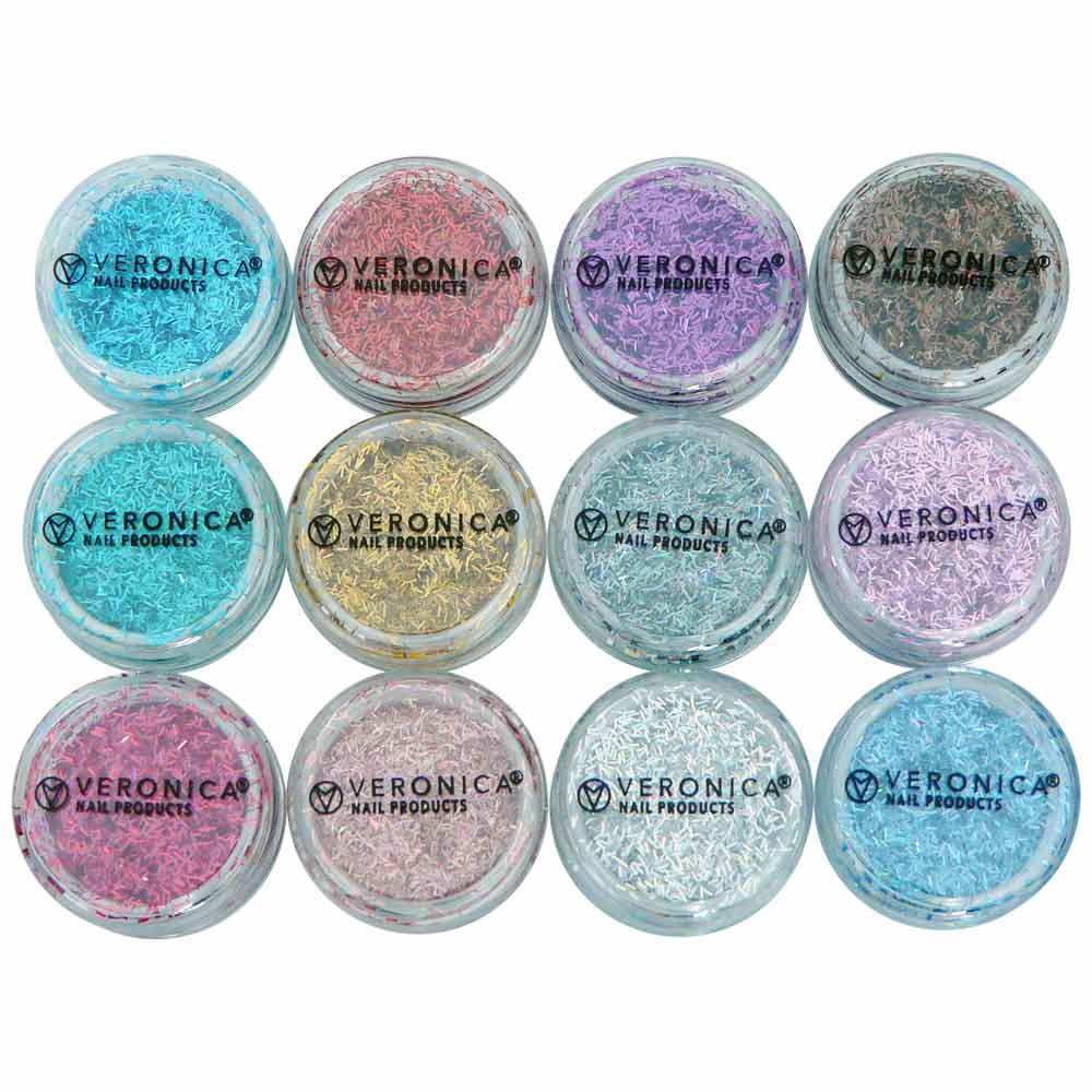 Flittter glitter voor nagels - 12 kleuren - glitter voor nail art |acryl | gel| gelnagellak | nagellak